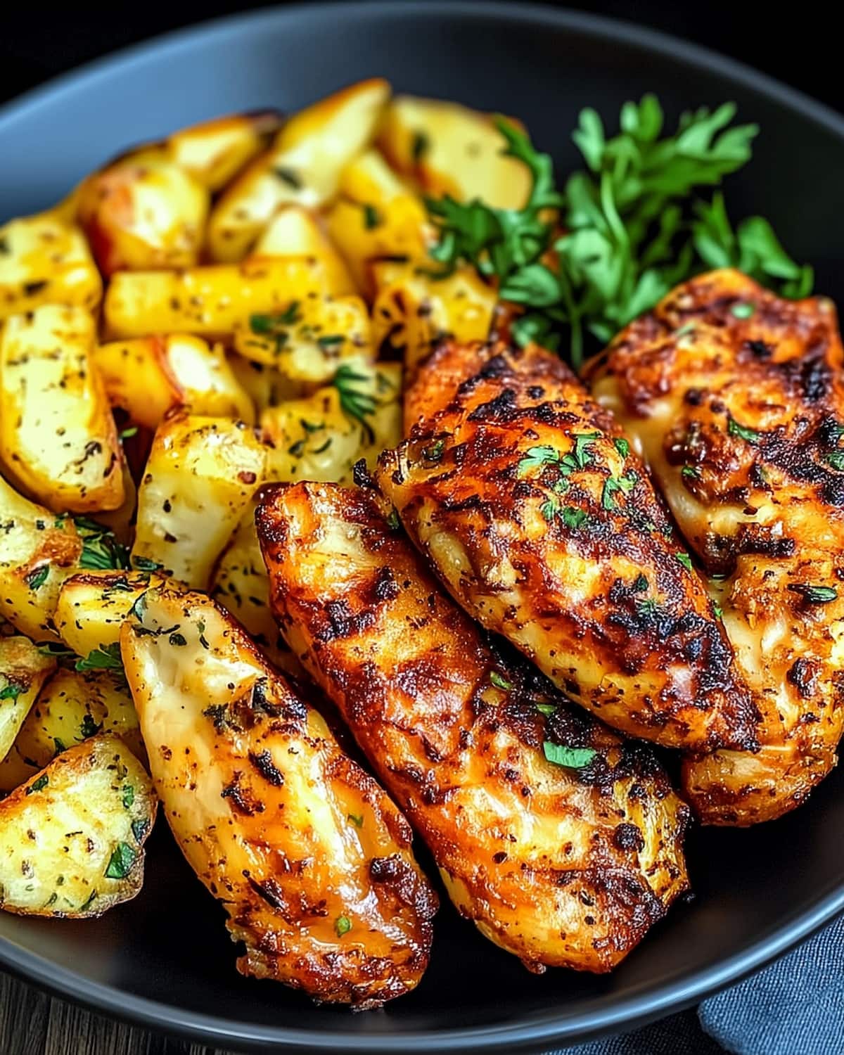 Peito de frango na Airfryer dourado e suculento, temperado com ervas e cheio de sabor caseiro.